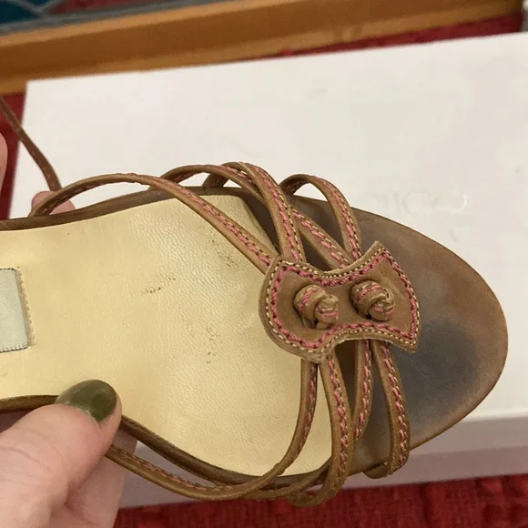 Jimmy Choo Boyce Strappy Sandals Heels Size 37 - Picture 11 of 16